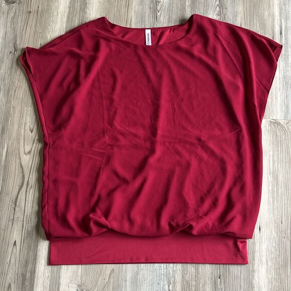 Red Neineiwu Short Sleeved Blouse Size Large - Picture 1 of 9
